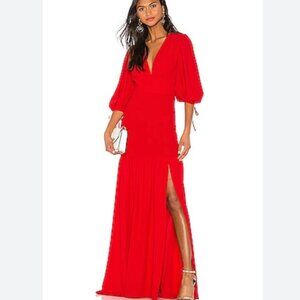 Red Amanda Uprichard Gala Maxi Dress, Size: M
